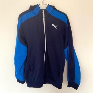 Puma boys navy and blue track jacket